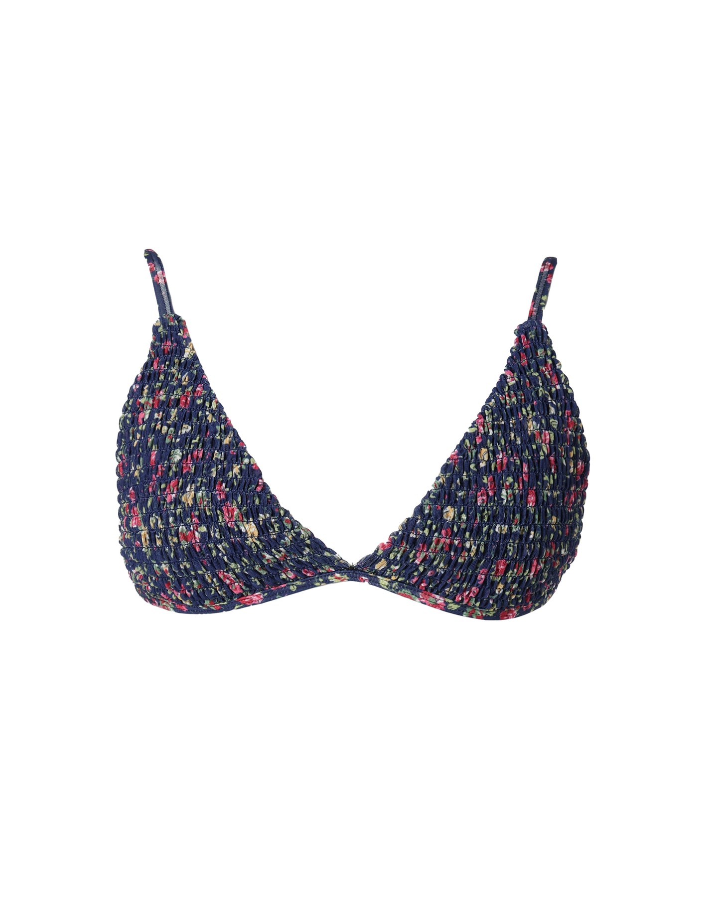 Shirring Flower Triangle Top