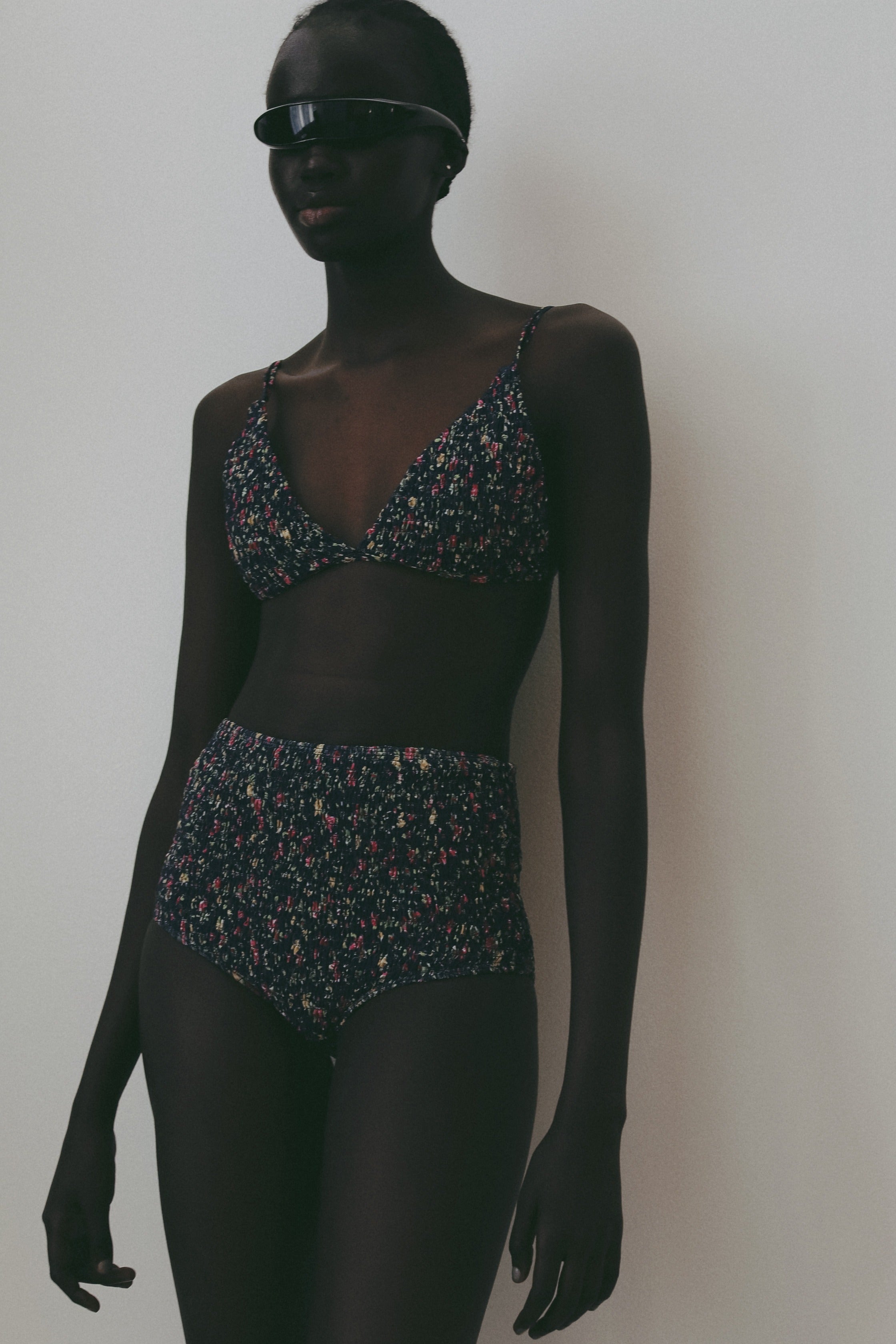 MIZUASOBI Shirring black 上下セット Shirring Flower High Bottom | MIZUASOBI