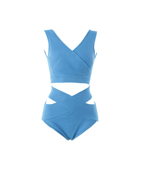 MIZUASOBI♡Spaghetti Swimsuit ブラック Thin border Swimsuit | MIZUASOBI