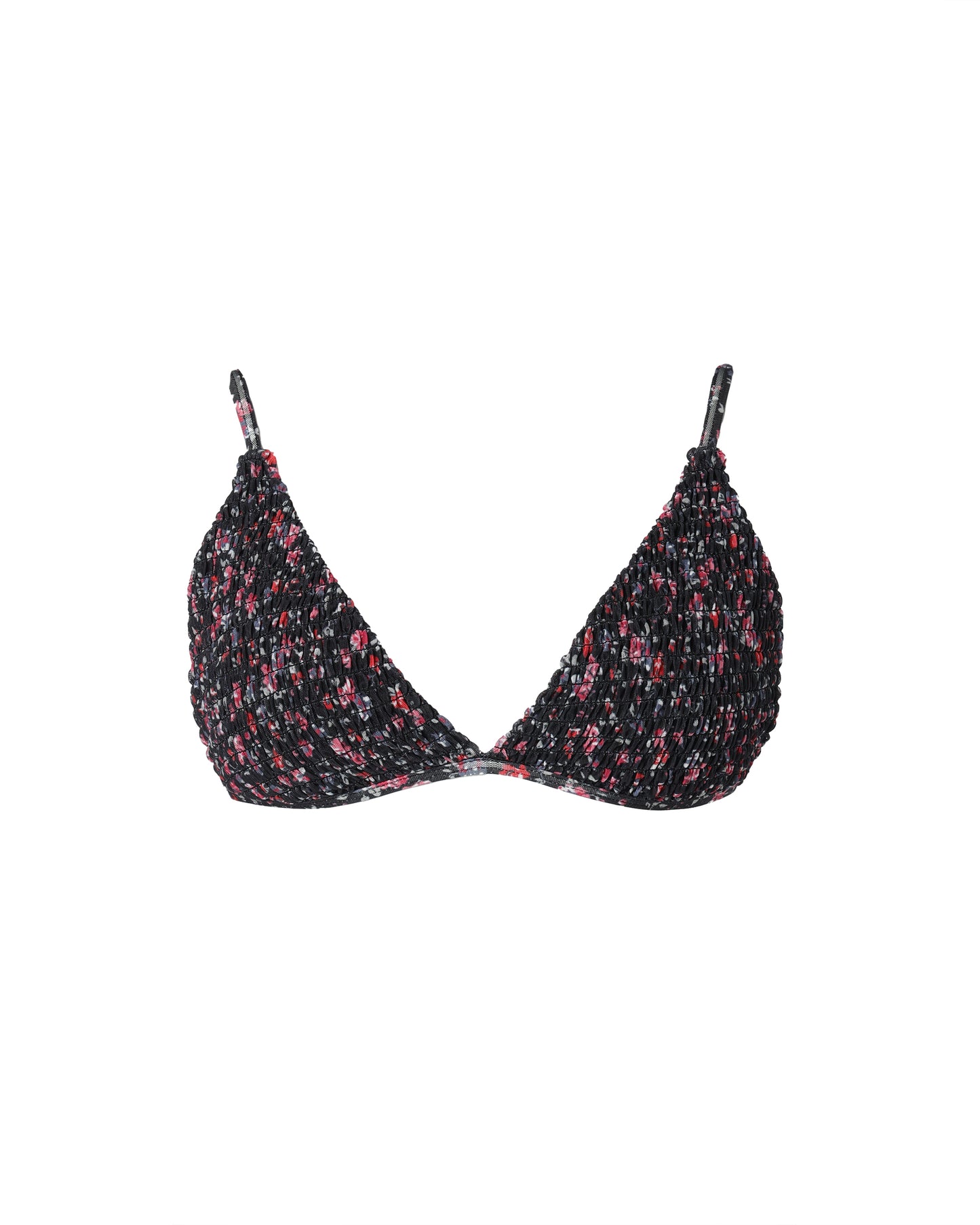 Shirring Flower Triangle Top