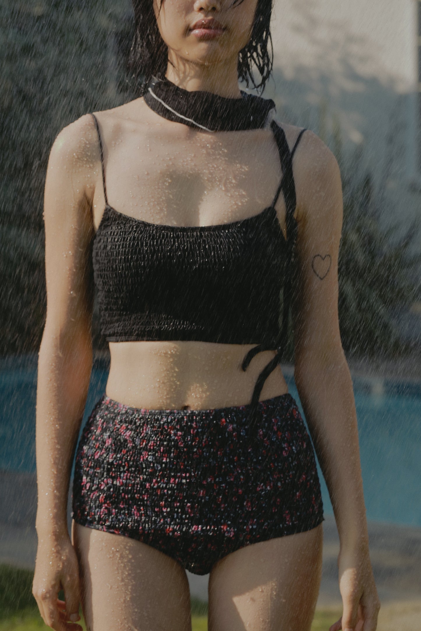 Shirring Flower High Bottom